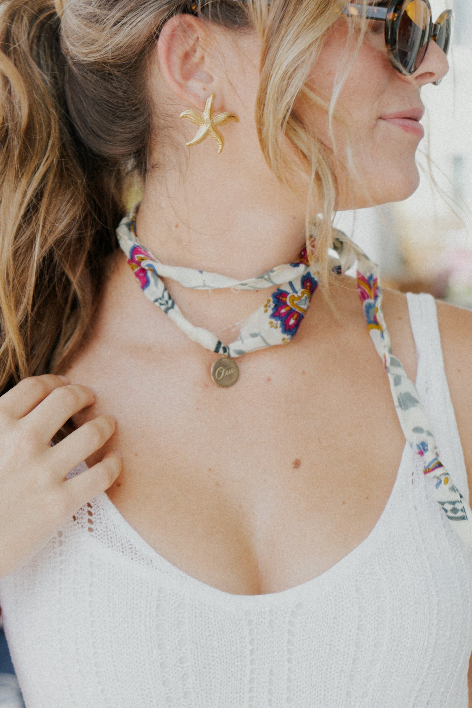 Clara Necklace with Vintage Oui Charm